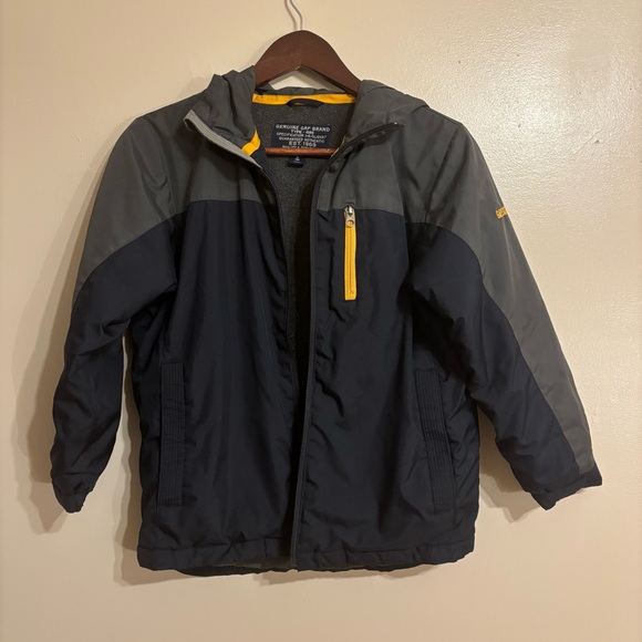 GAP Navy and Gray Kids Raincoat with Yellow Accents - Picture 2 of 7